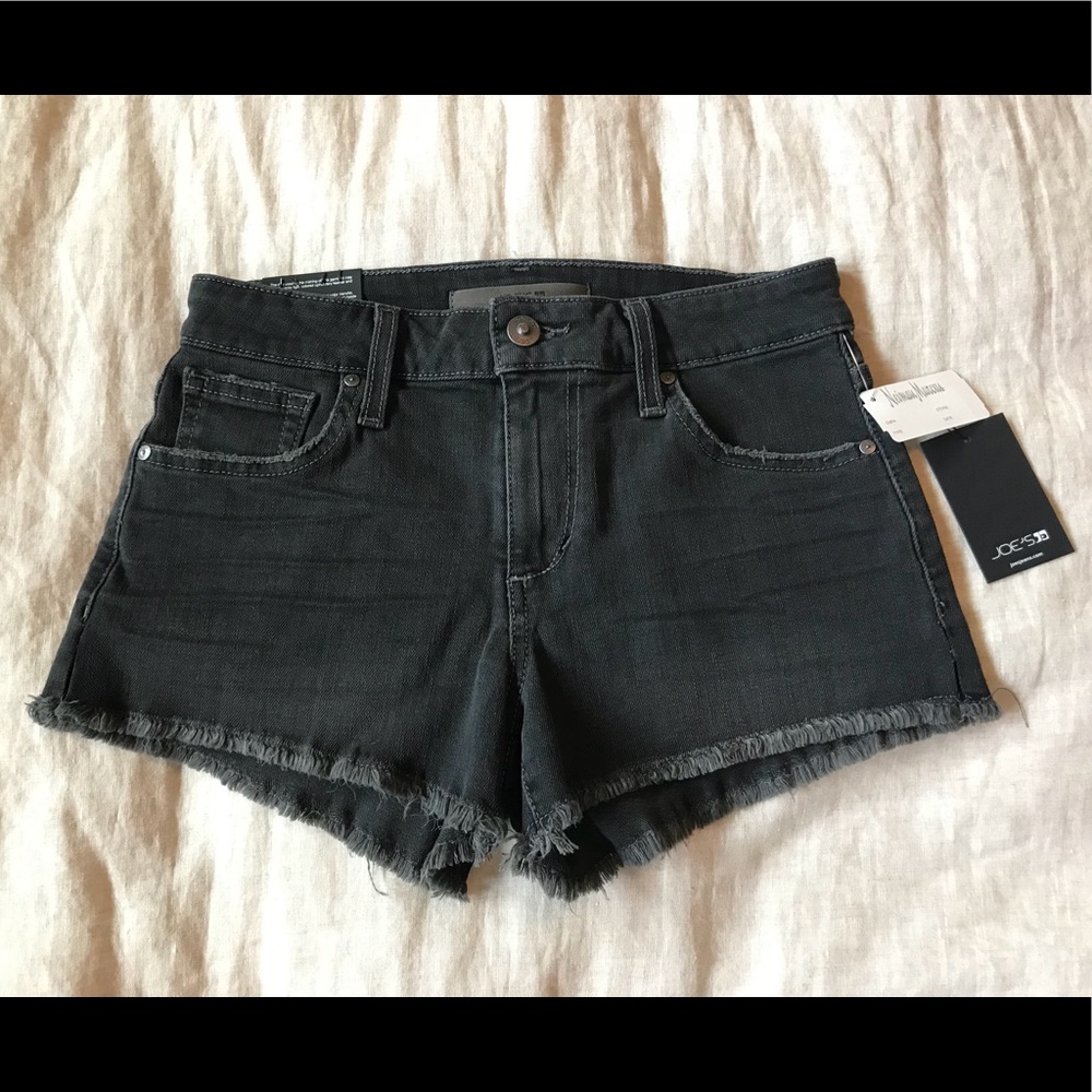 Joe’s jeans cut off denim shorts black size 24